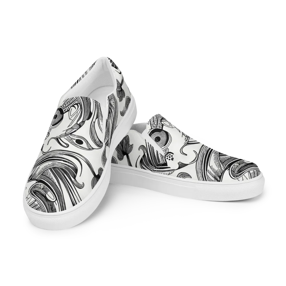 Rhythmic Riddle on Women's Slip-On Canvas Shoes — Left Front