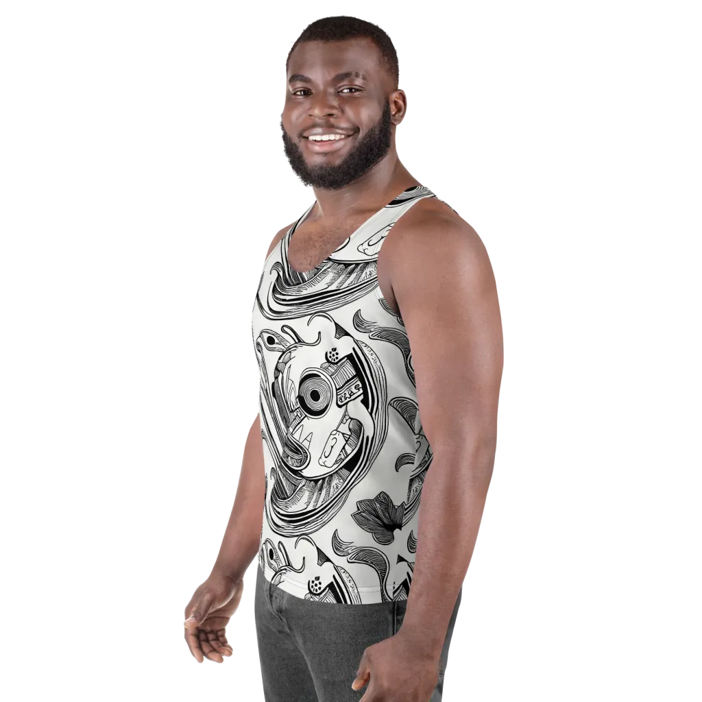 Rhythmic Riddle on Men's Tank Top — Left Front