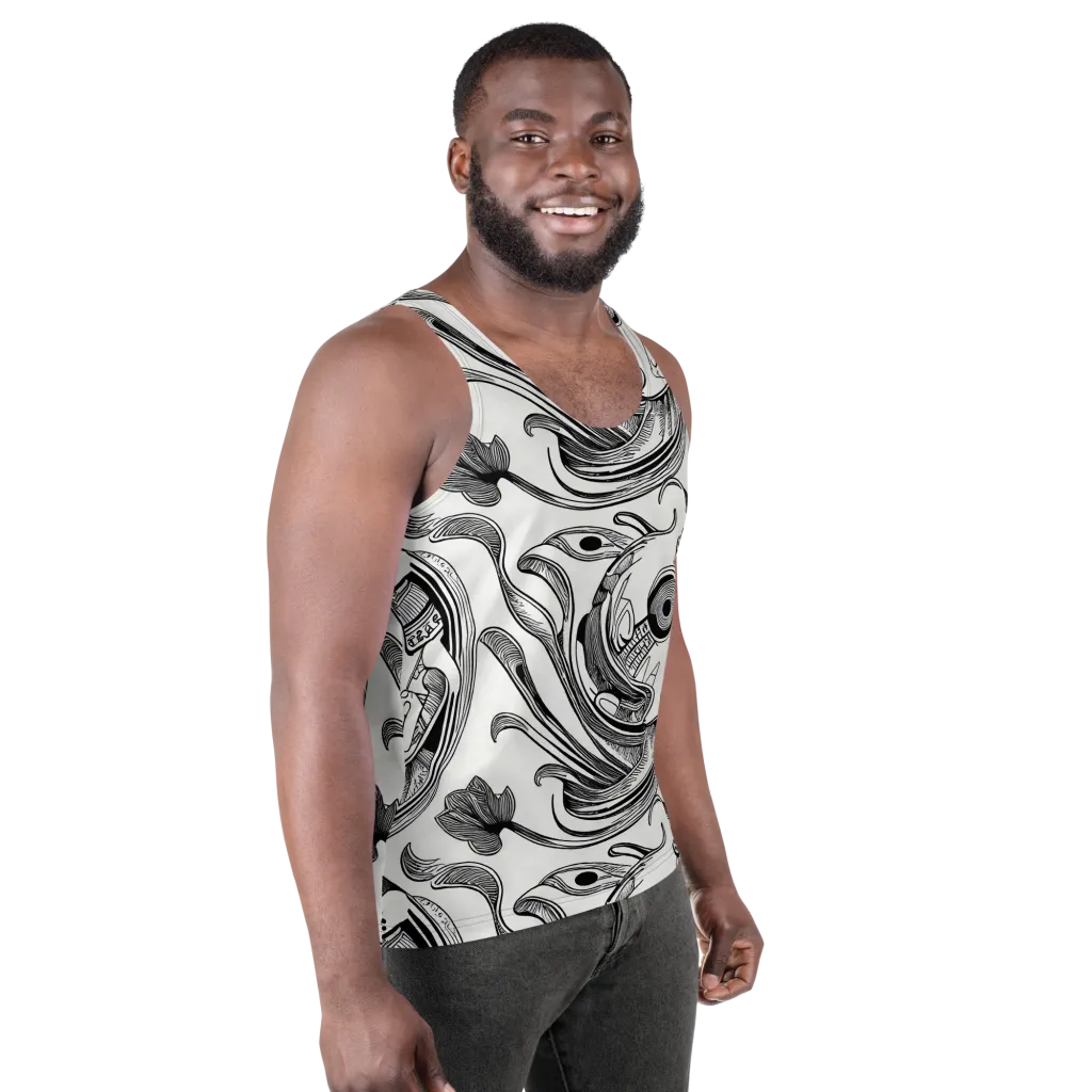 Rhythmic Riddle on Men's Tank Top — Right Front