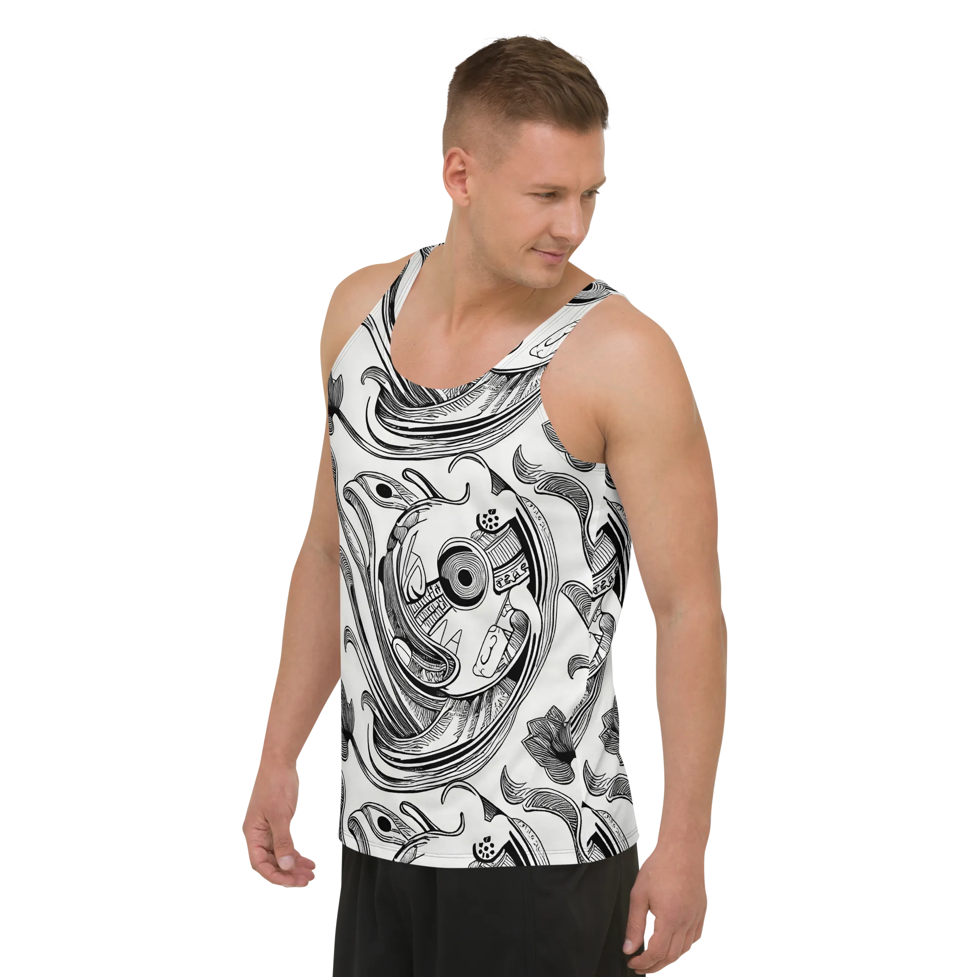 Rhythmic Riddle on Men's Tank Top — Left Front