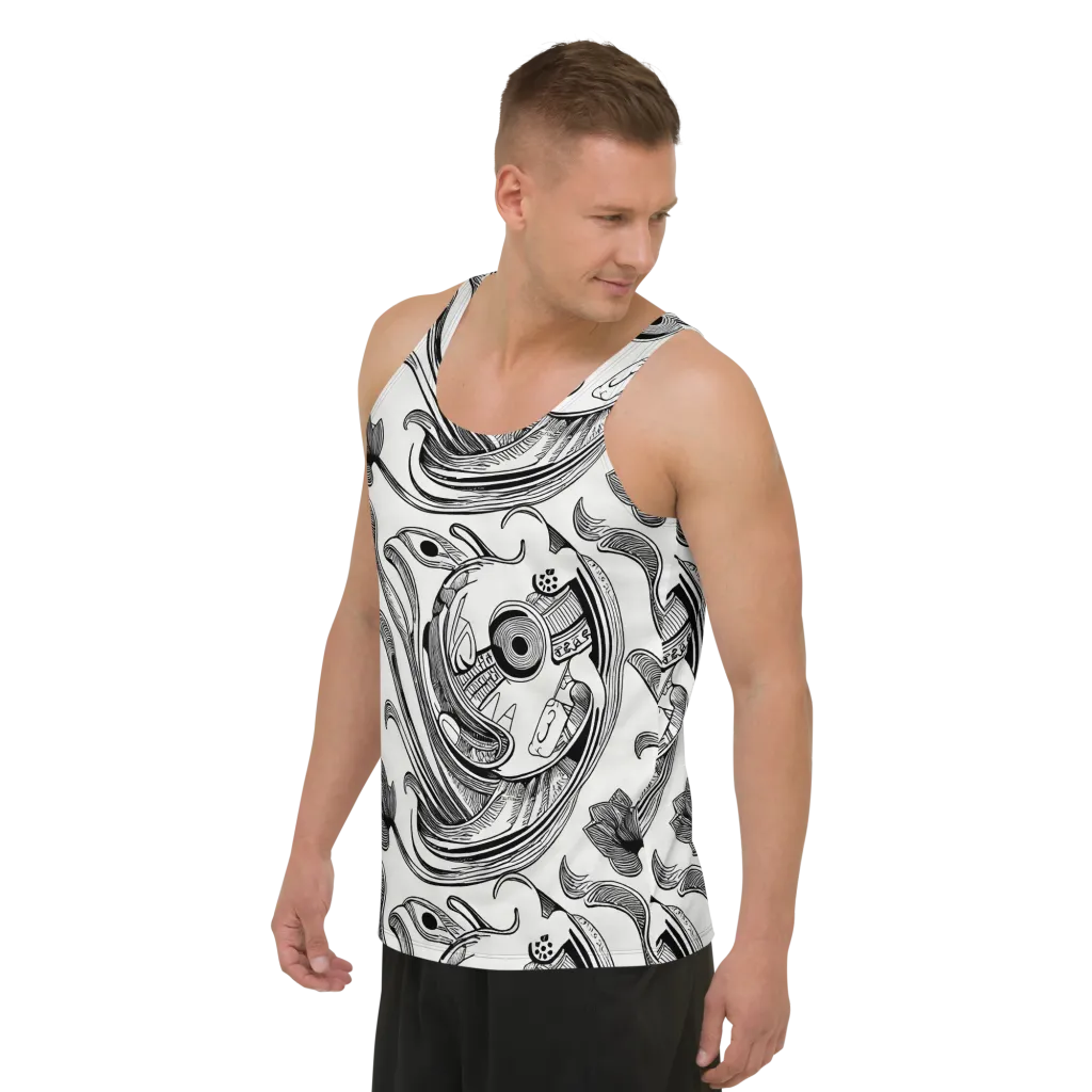 Rhythmic Riddle on Men's Tank Top — Left Front