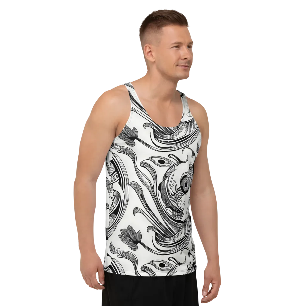 Rhythmic Riddle on Men's Tank Top — Right Front