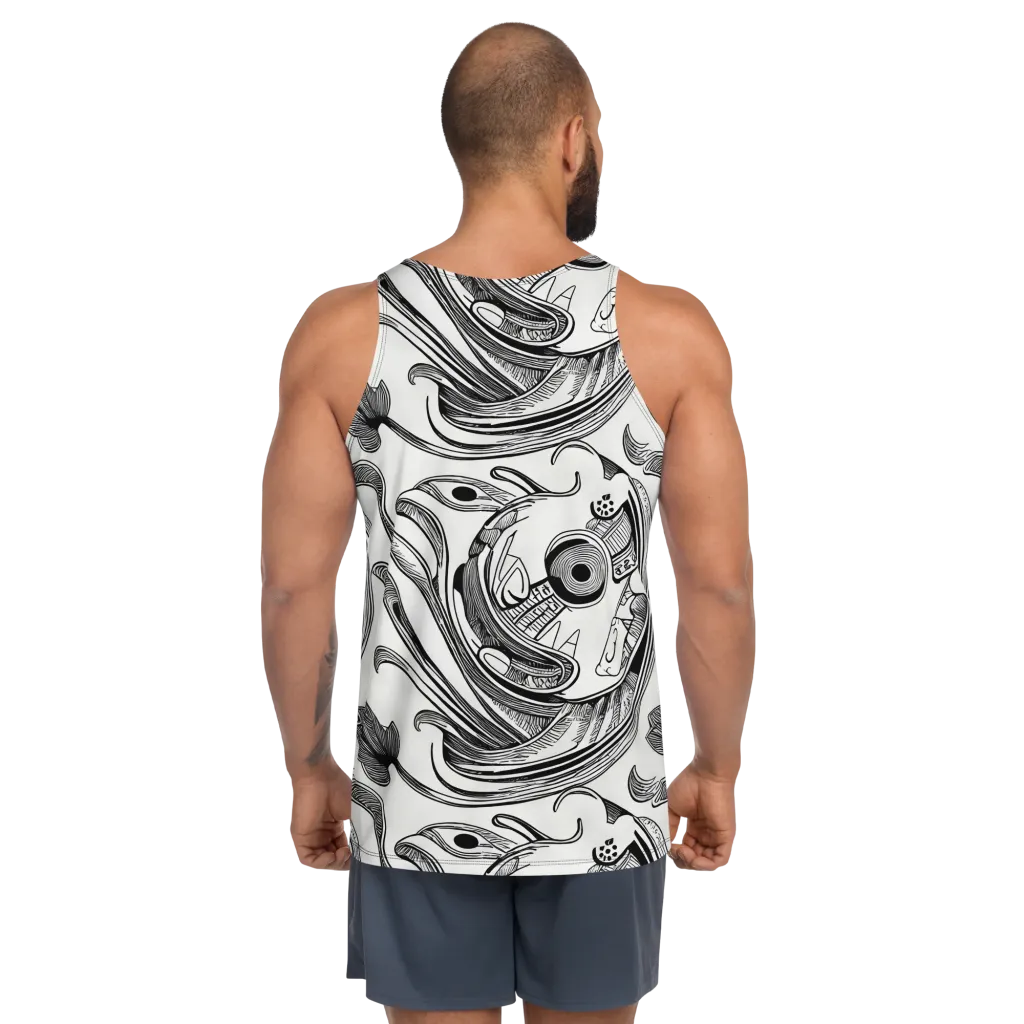 Rhythmic Riddle on Men's Tank Top — Back