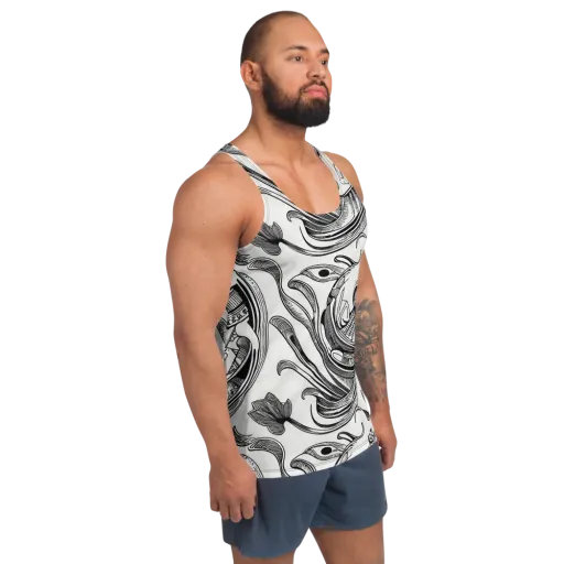 Rhythmic Riddle on a Men's Tank Top