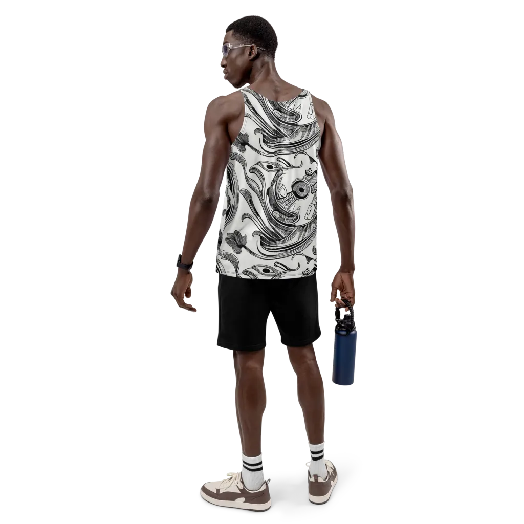 Rhythmic Riddle on Men's Tank Top — Back