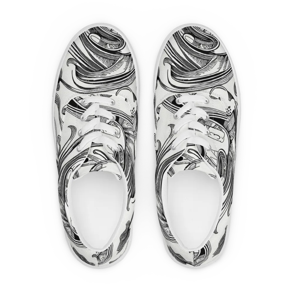 Rhythmic Riddle on Men's Lace-Up Canvas Shoes — Front