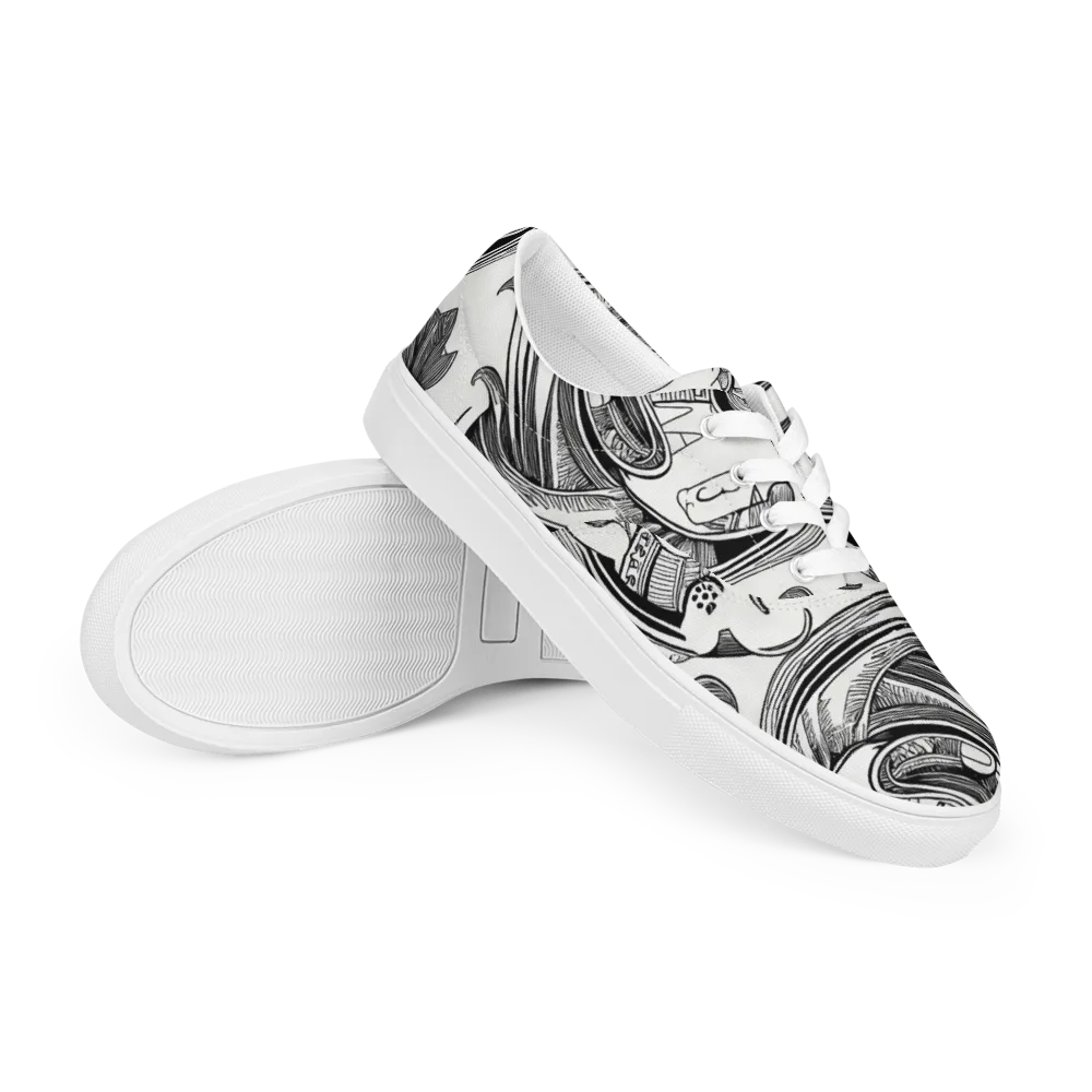 Rhythmic Riddle on Men's Lace-Up Canvas Shoes — Right Front