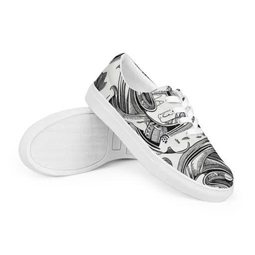 Rhythmic Riddle on a Men's Lace-Up Canvas Shoes
