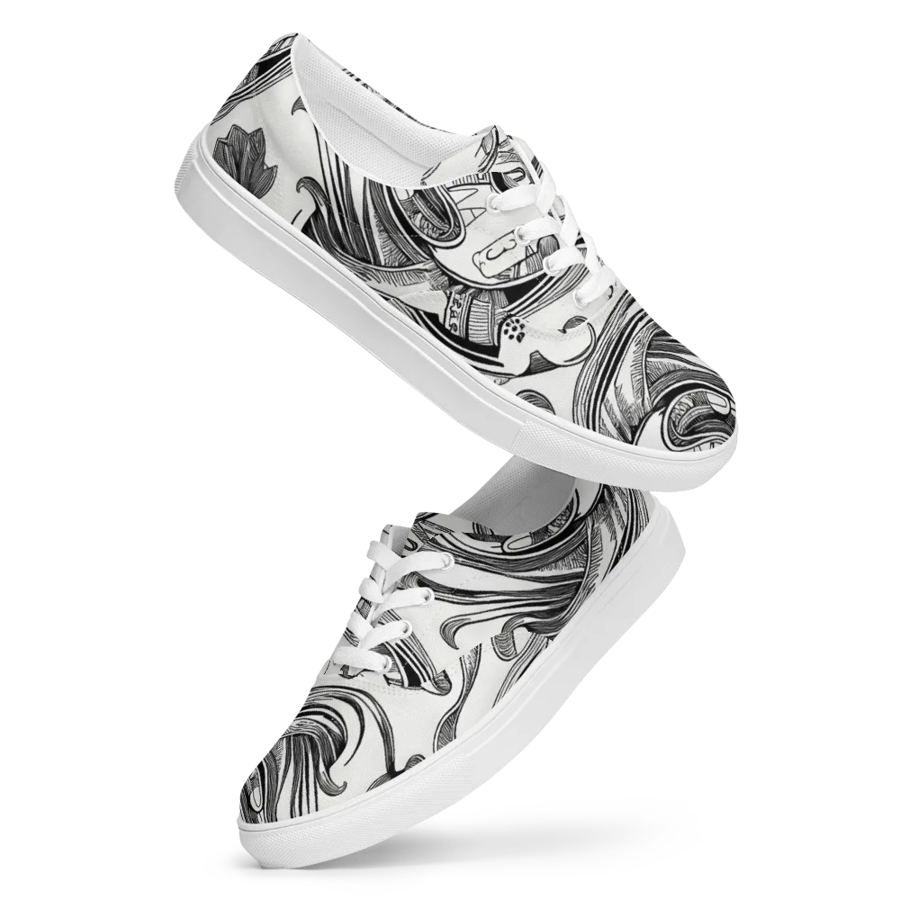 Rhythmic Riddle on Men's Lace-Up Canvas Shoes — Front