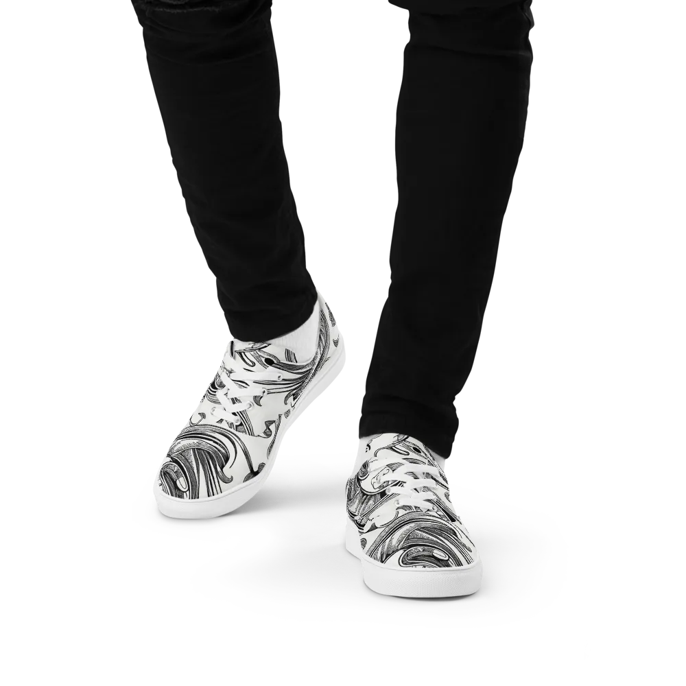 Rhythmic Riddle on Men's Lace-Up Canvas Shoes — Front
