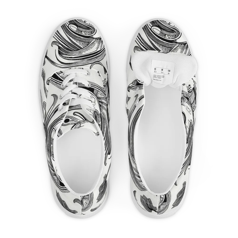 Rhythmic Riddle on Men's Lace-Up Canvas Shoes — Front