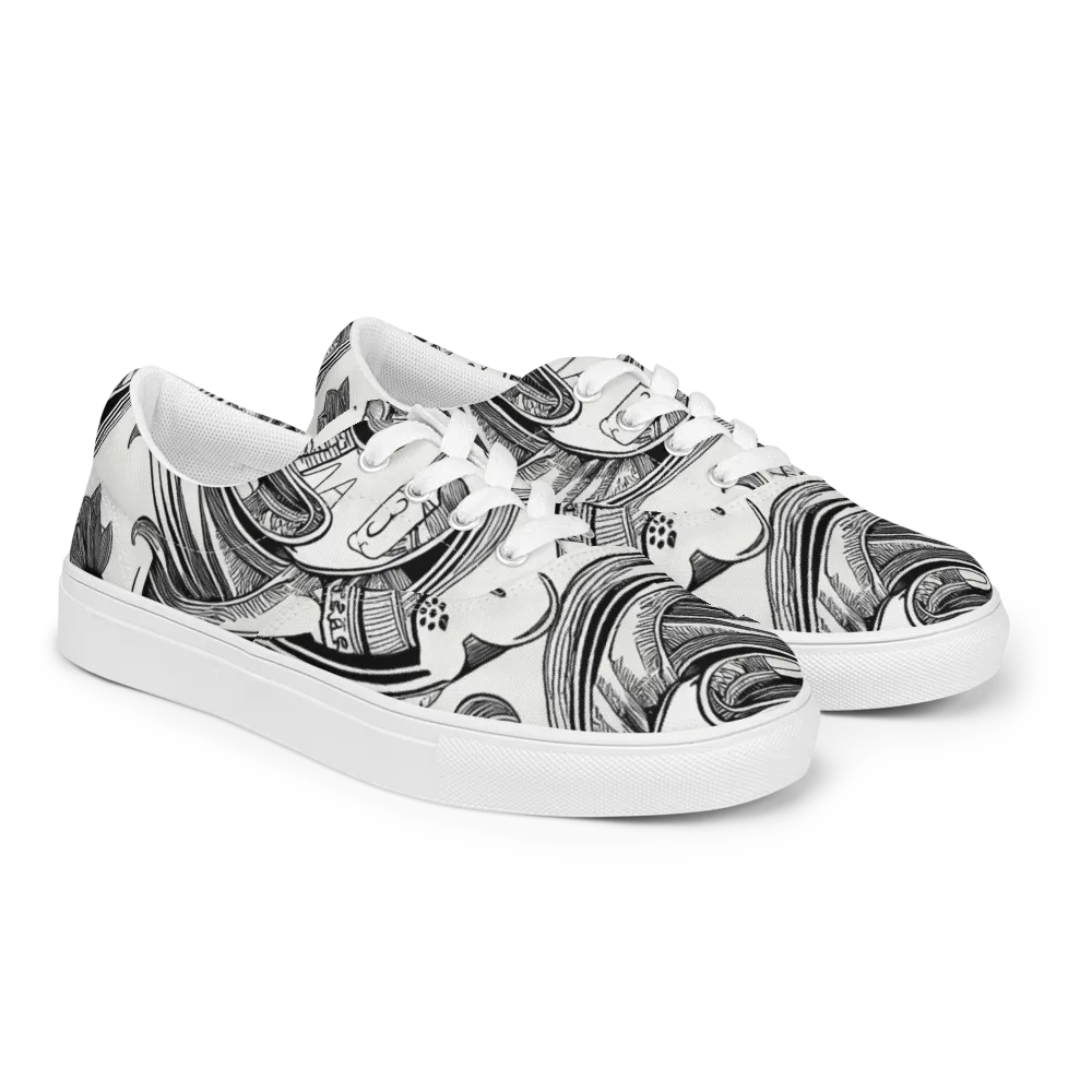 Rhythmic Riddle on Men's Lace-Up Canvas Shoes — Right Front