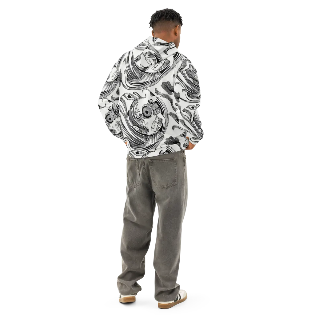 Rhythmic Riddle on Cotton Hoodie — Back