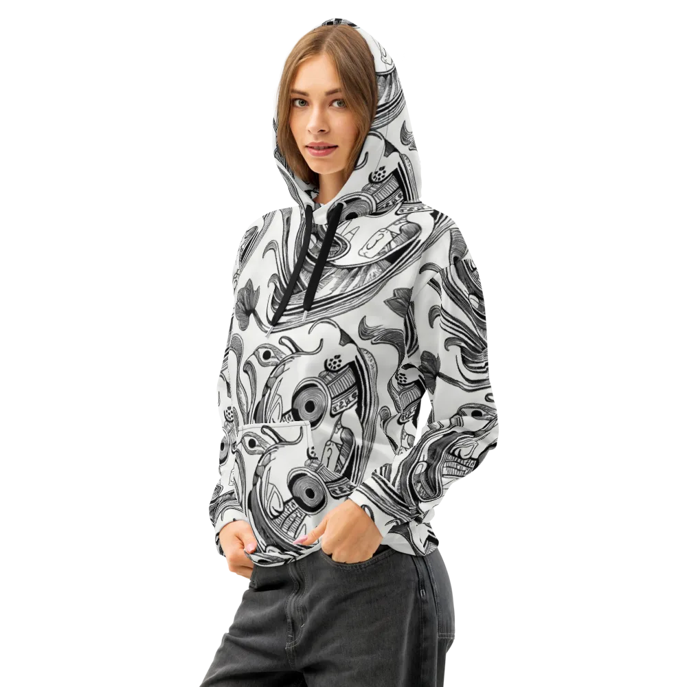 Rhythmic Riddle on Cotton Hoodie — Left Front