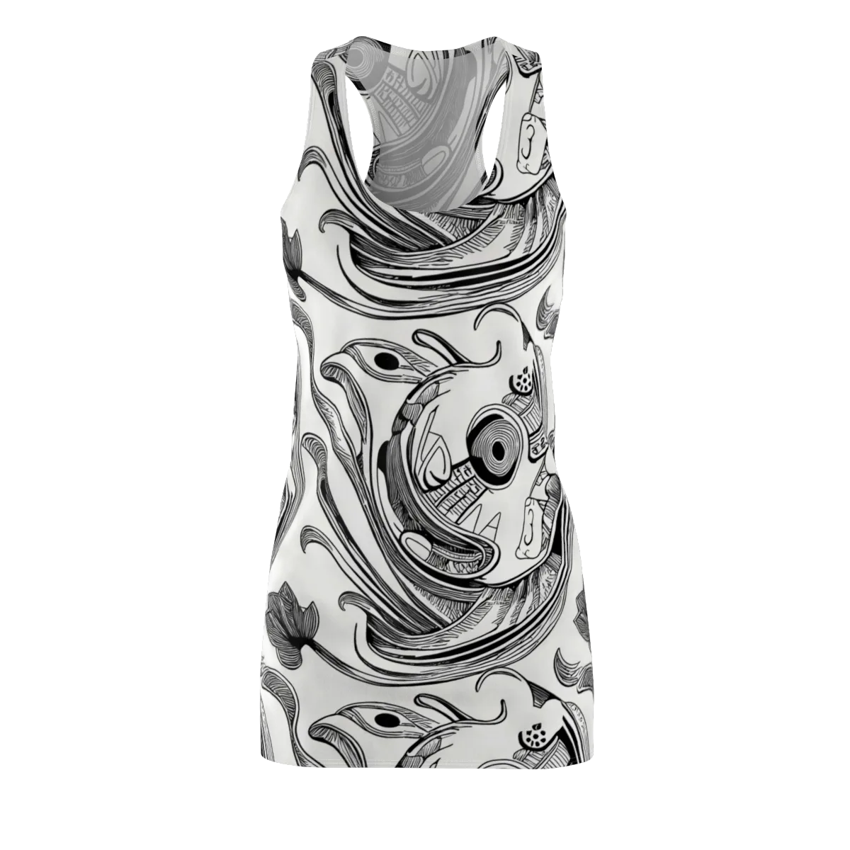Rhythmic Riddle on Racerback Dress — Front