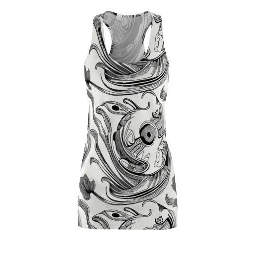 Rhythmic Riddle on a Racerback Dress