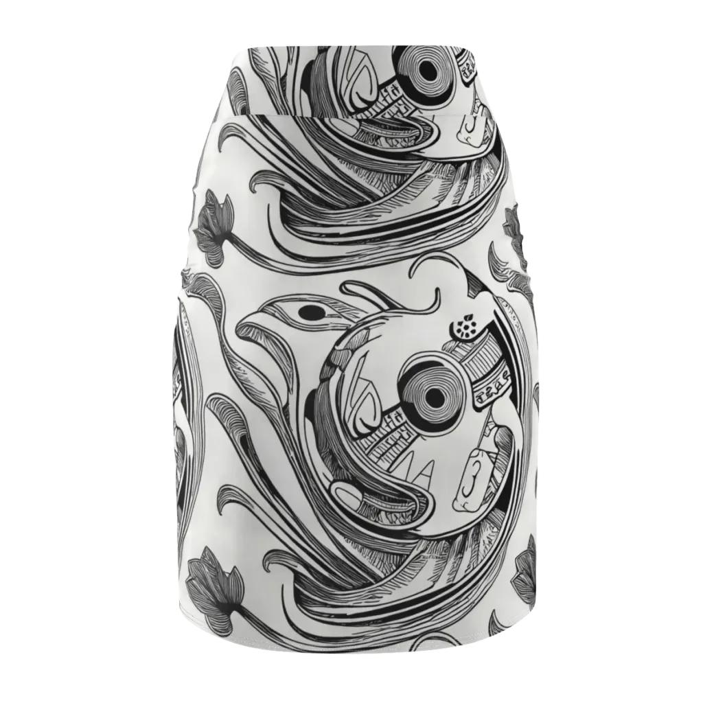 Rhythmic Riddle on Pencil Skirt — Back