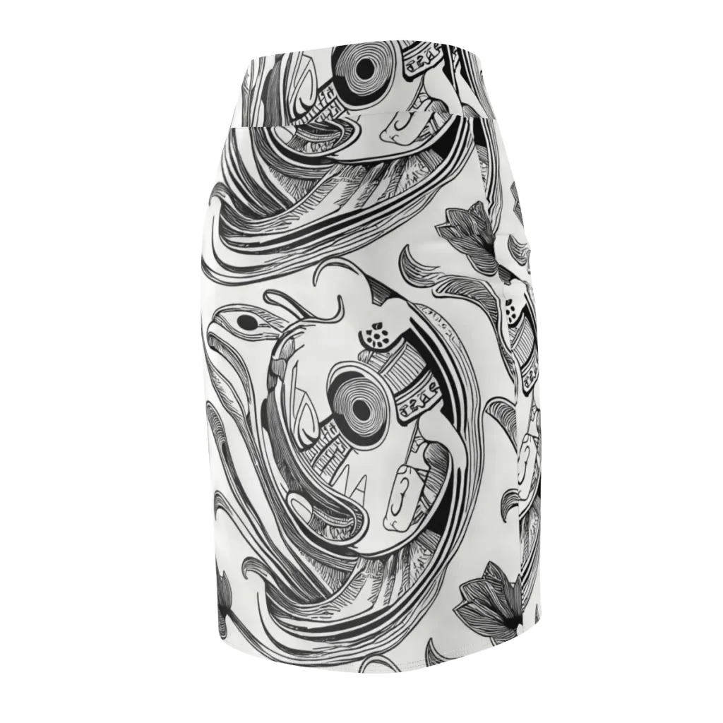 Rhythmic Riddle on Pencil Skirt — Back Side
