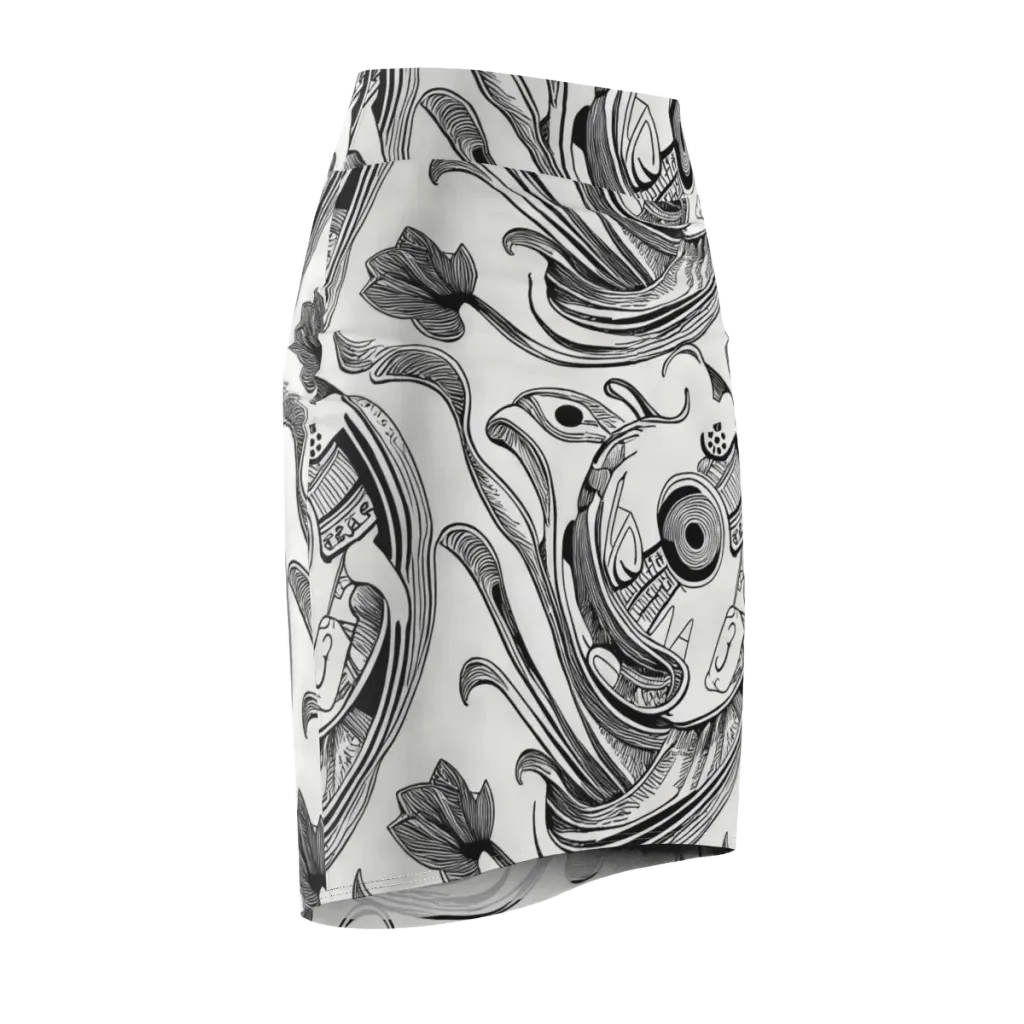 Rhythmic Riddle on Pencil Skirt — Front Side