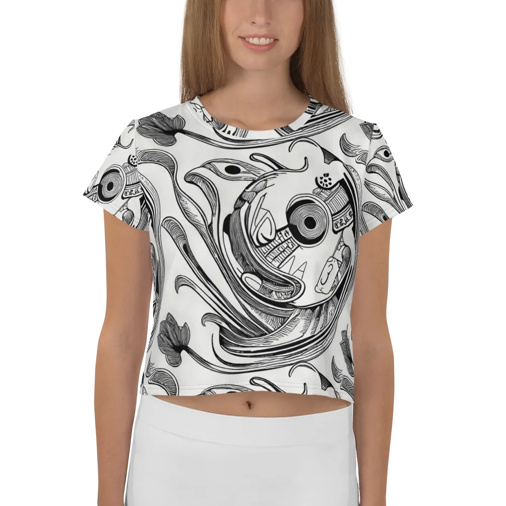 Rhythmic Riddle on Crop Tee — Front