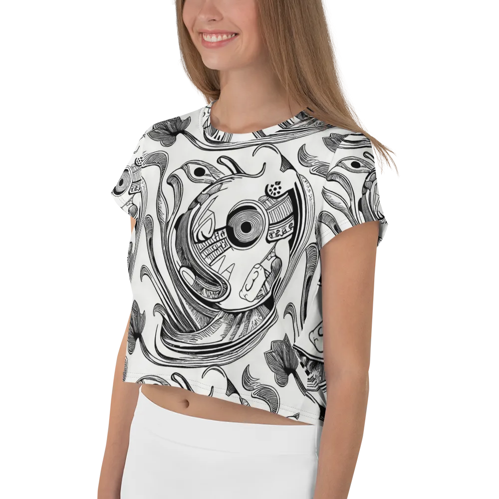 Rhythmic Riddle on Crop Tee — Left