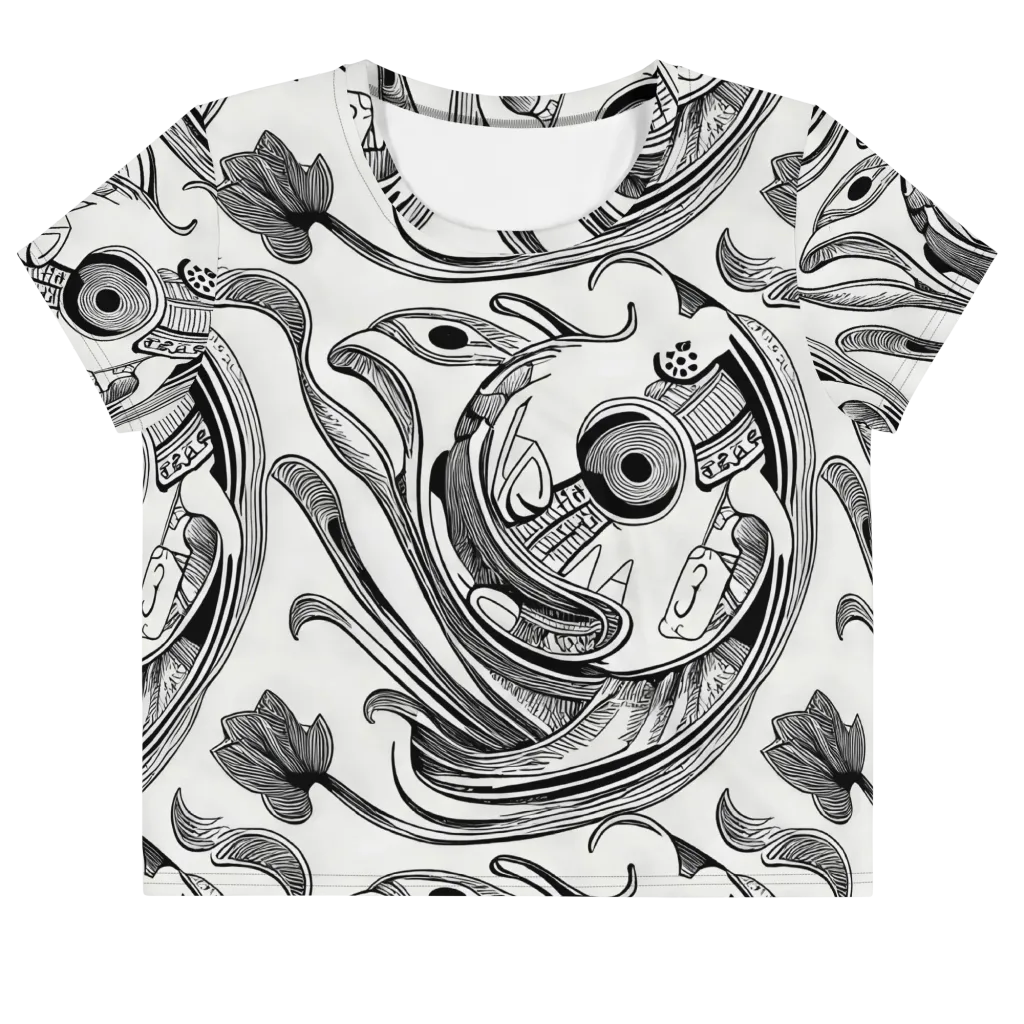Rhythmic Riddle on Crop Tee — Front