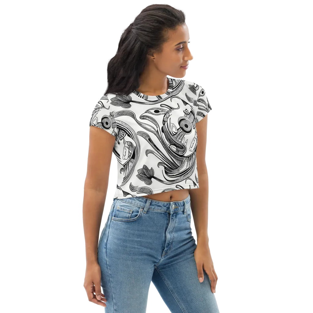 Rhythmic Riddle on Crop Tee — Right Front
