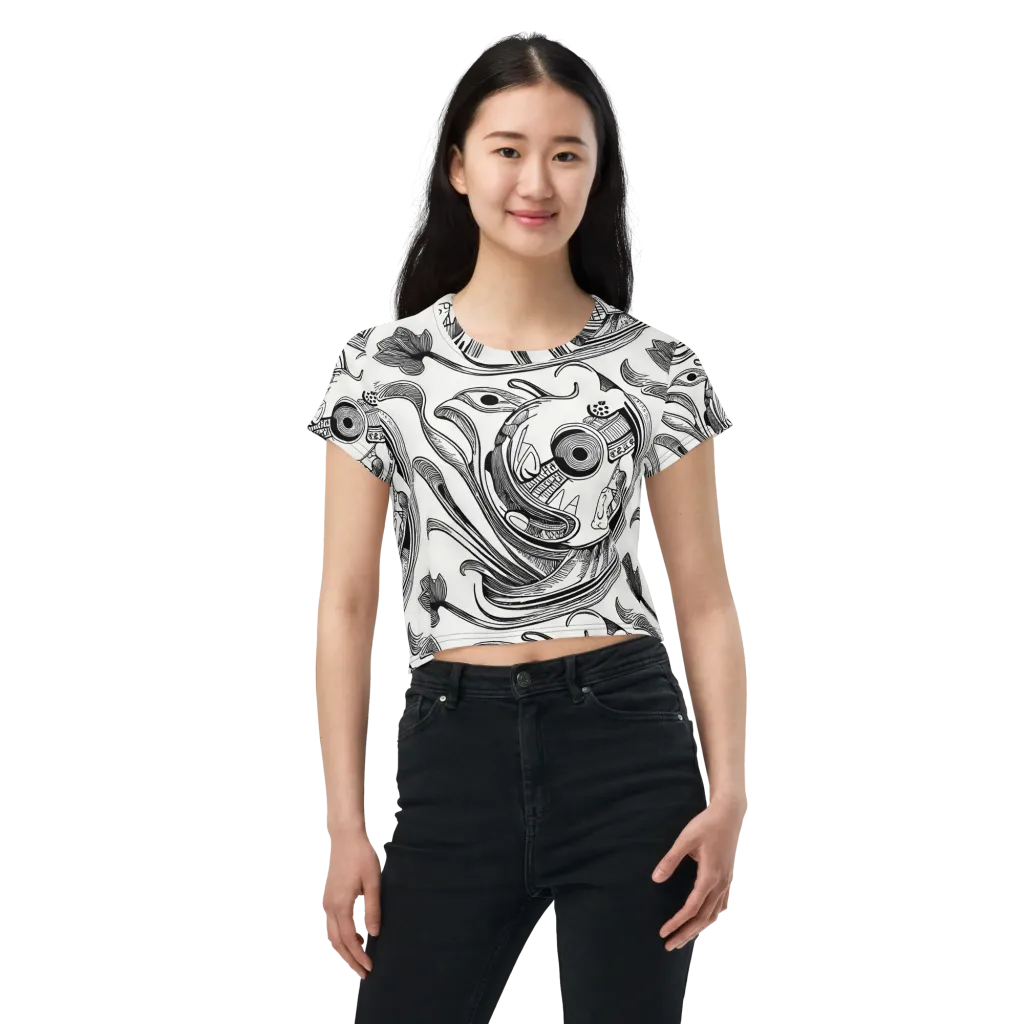 Rhythmic Riddle on Crop Tee — Front