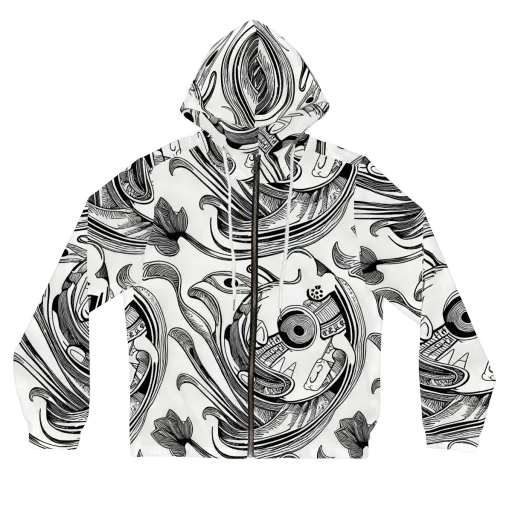Rhythmic Riddle on a Women's Full-Zip Hoodie