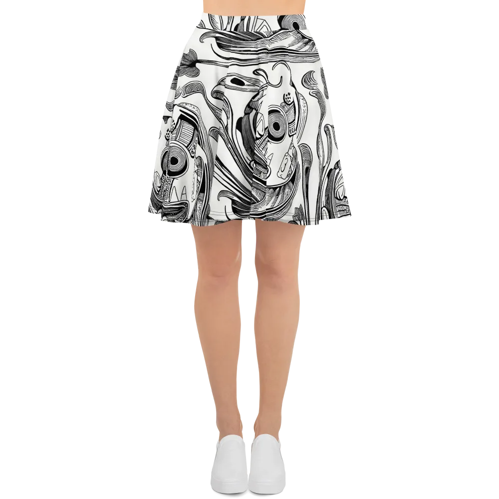 Rhythmic Riddle on Skater Skirt — Front