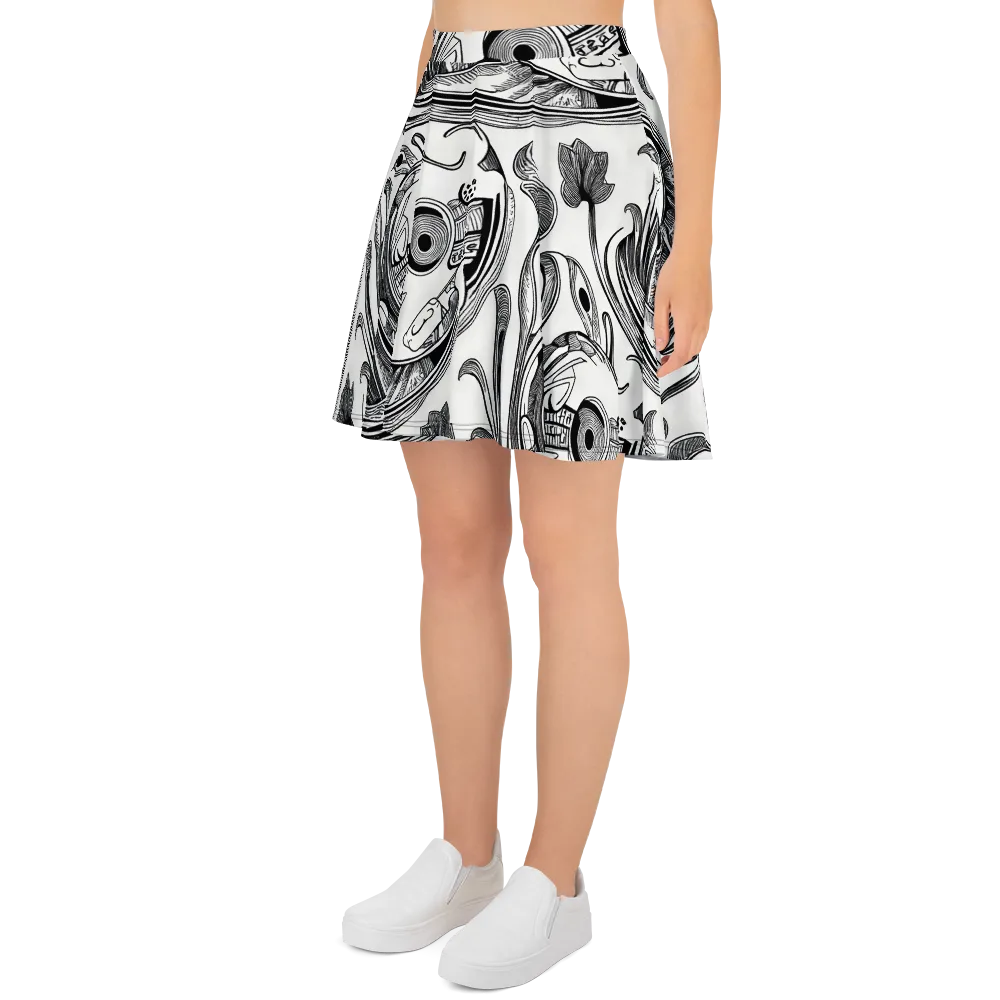 Rhythmic Riddle on Skater Skirt — Left