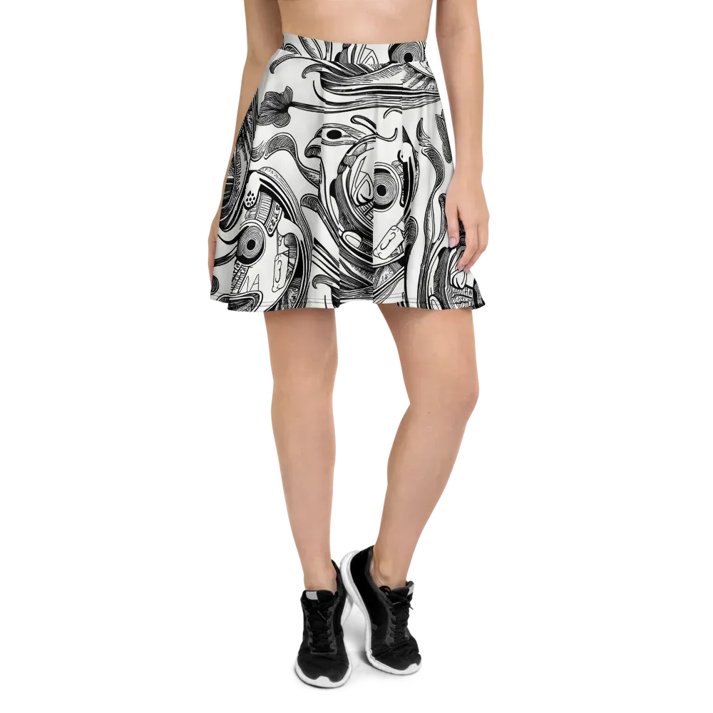Rhythmic Riddle on Skater Skirt — Front