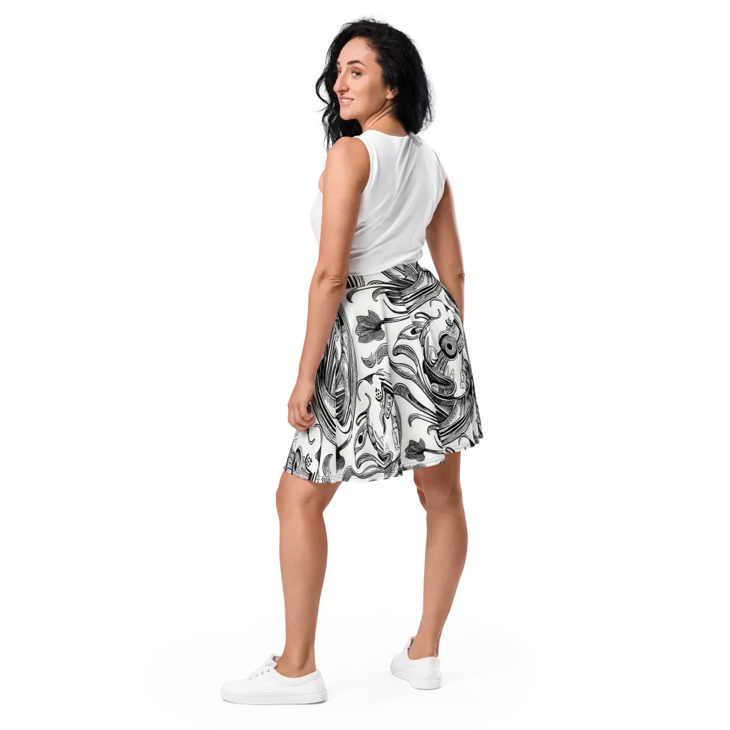 Rhythmic Riddle on Skater Skirt — Back