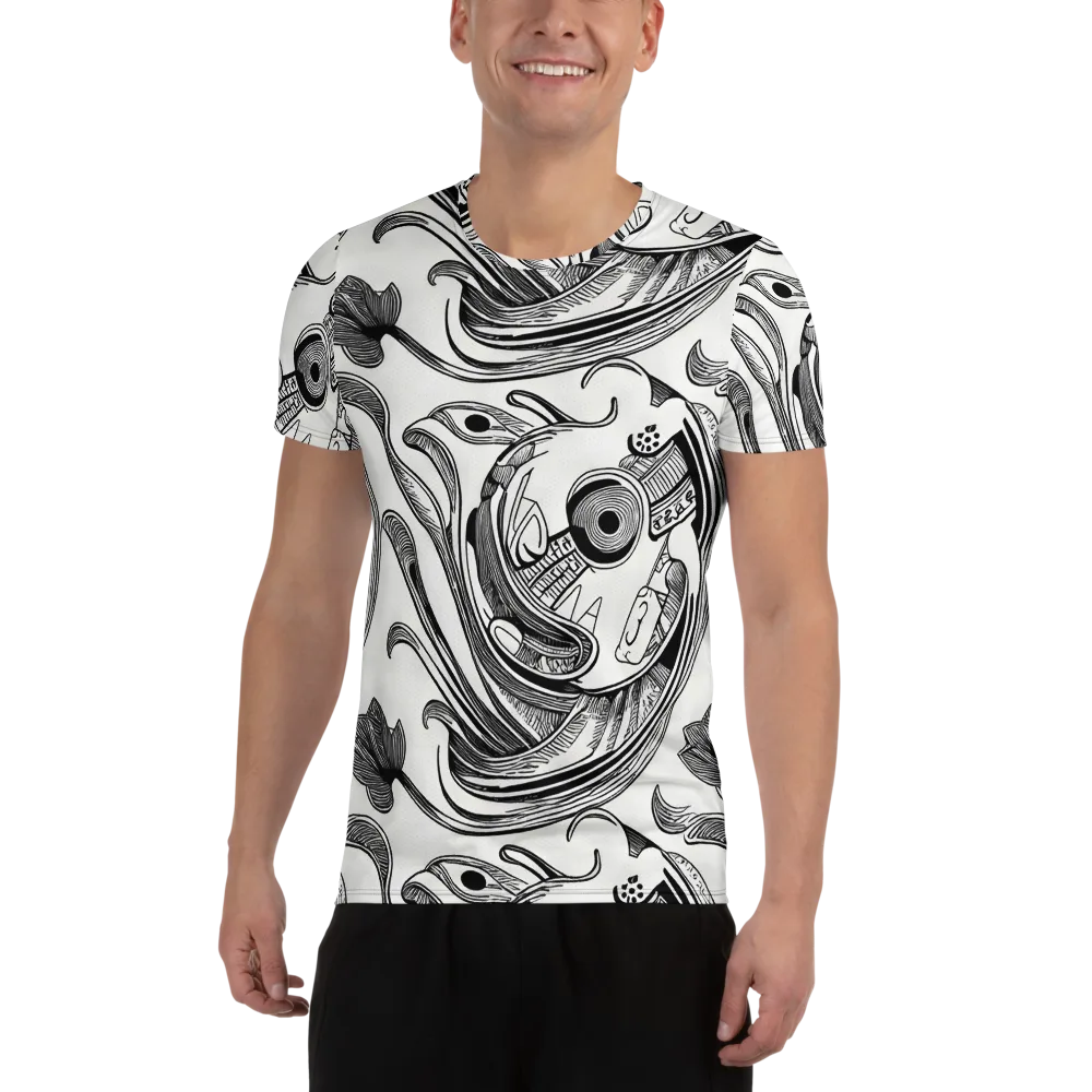 Rhythmic Riddle on Men's Athletic T-Shirt — Front