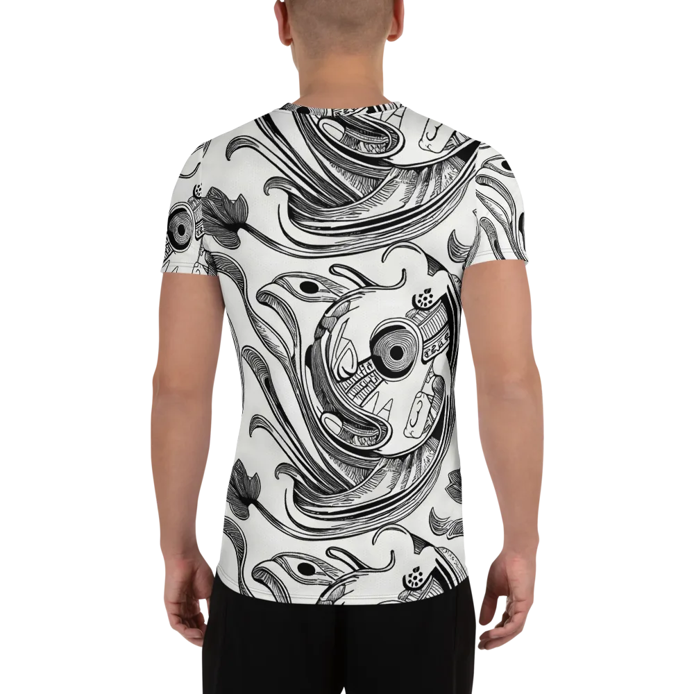 Rhythmic Riddle on Men's Athletic T-Shirt — Back