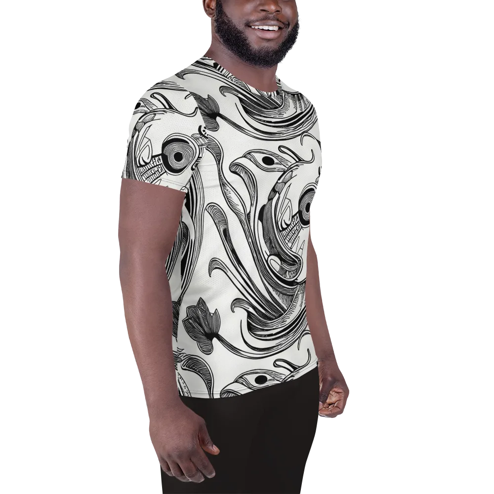 Rhythmic Riddle on Men's Athletic T-Shirt — Right