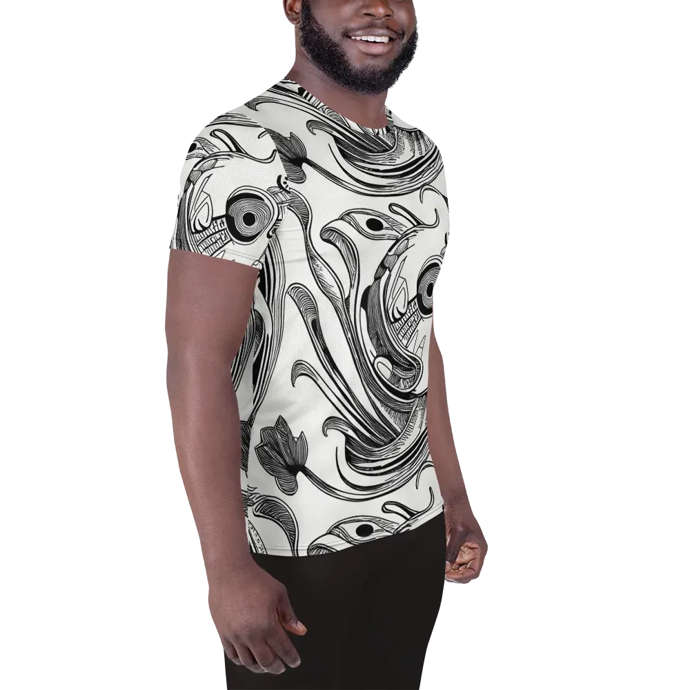 Rhythmic Riddle on Men's Athletic T-Shirt — Right