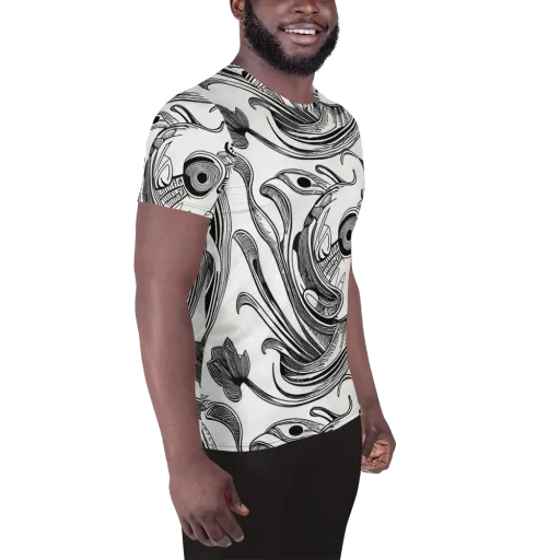 Rhythmic Riddle on a Men's Athletic T-Shirt