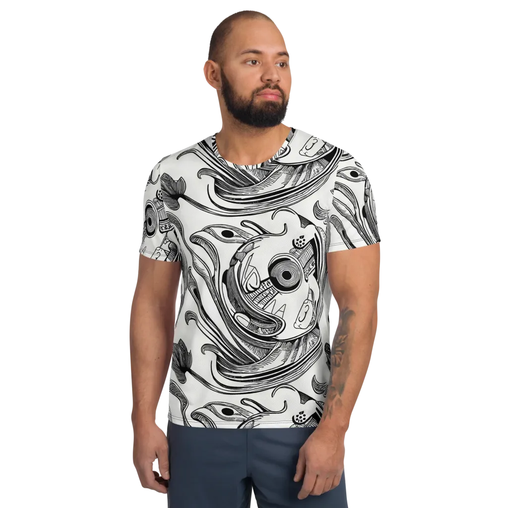 Rhythmic Riddle on Men's Athletic T-Shirt — Front