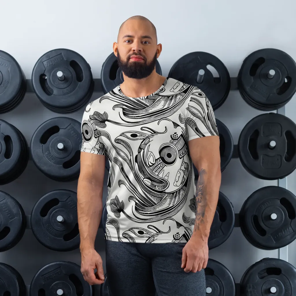 Rhythmic Riddle on Men's Athletic T-Shirt — Front