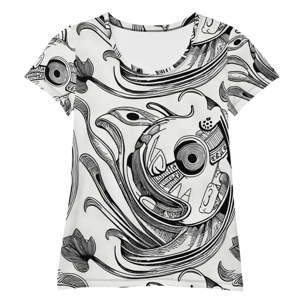 Rhythmic Riddle on Women's Athletic T-Shirt — Front