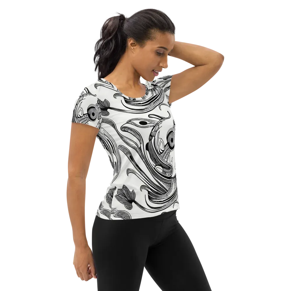 Rhythmic Riddle on Women's Athletic T-Shirt — Right