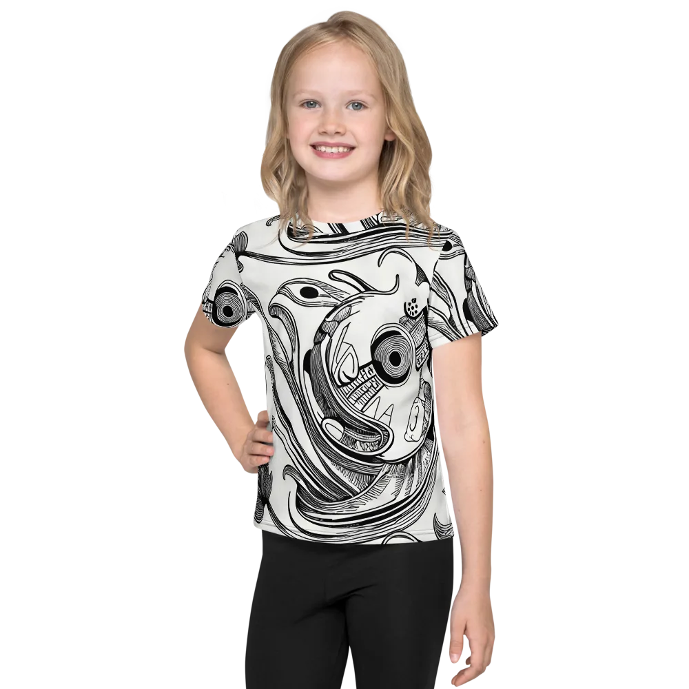 Rhythmic Riddle on Kids Crew Neck T-Shirt — Front