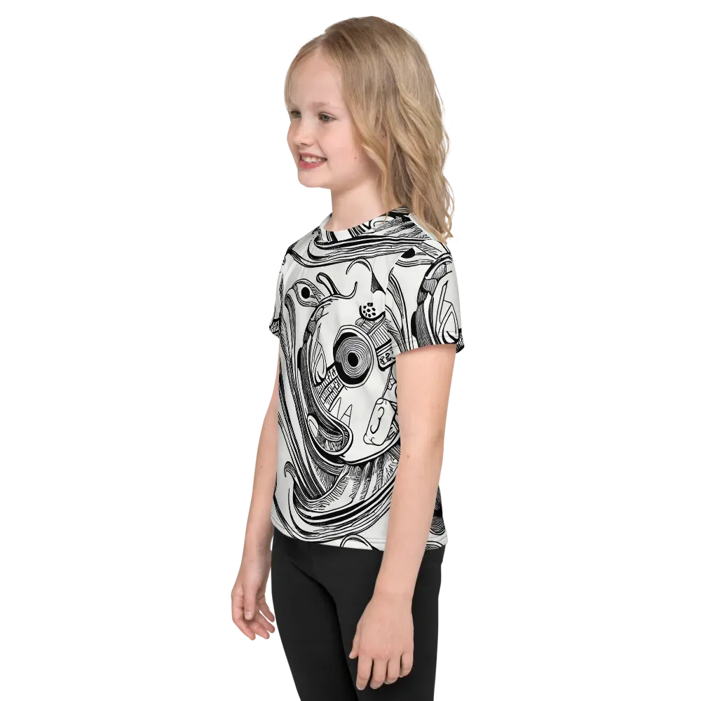 Rhythmic Riddle on Kids Crew Neck T-Shirt — Left