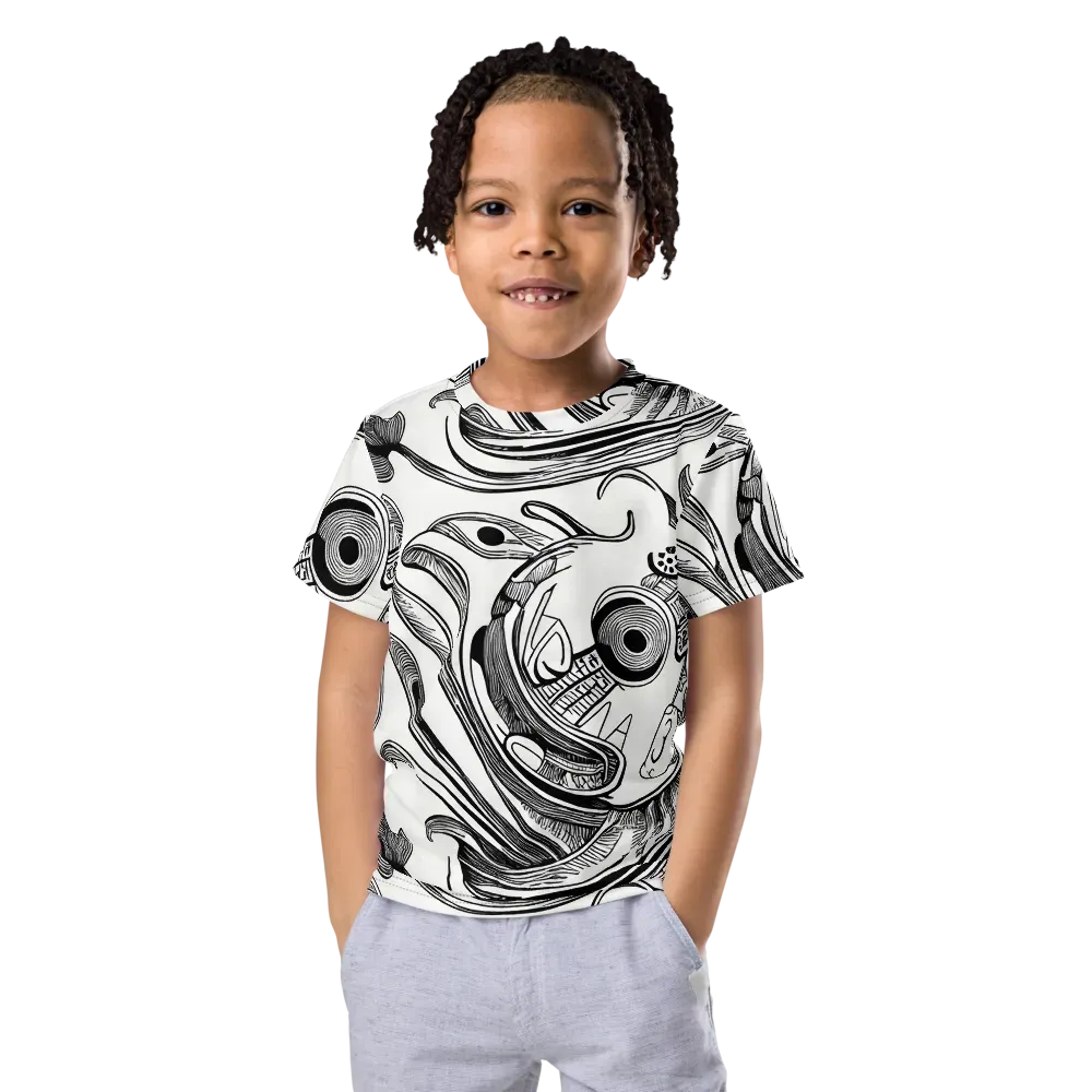 Rhythmic Riddle on Kids Crew Neck T-Shirt — Front