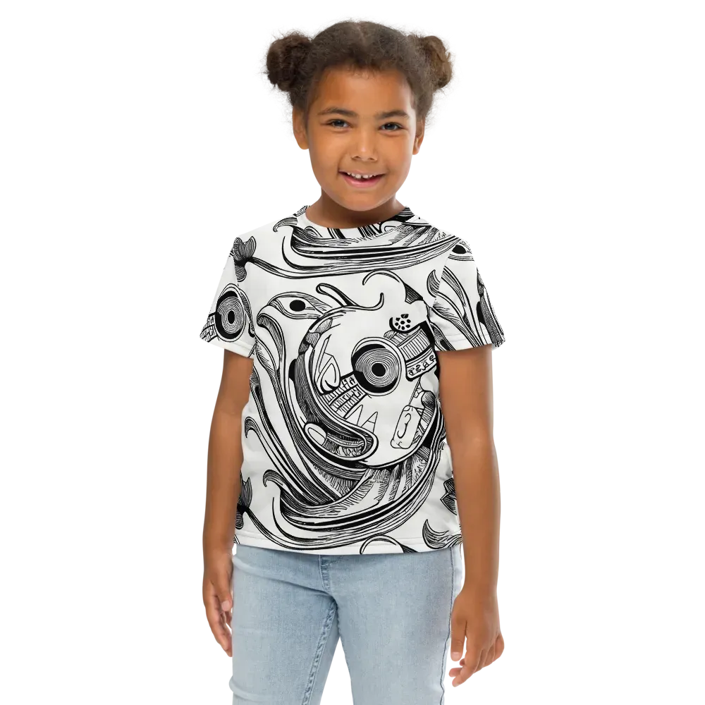 Rhythmic Riddle on Kids Crew Neck T-Shirt — Front
