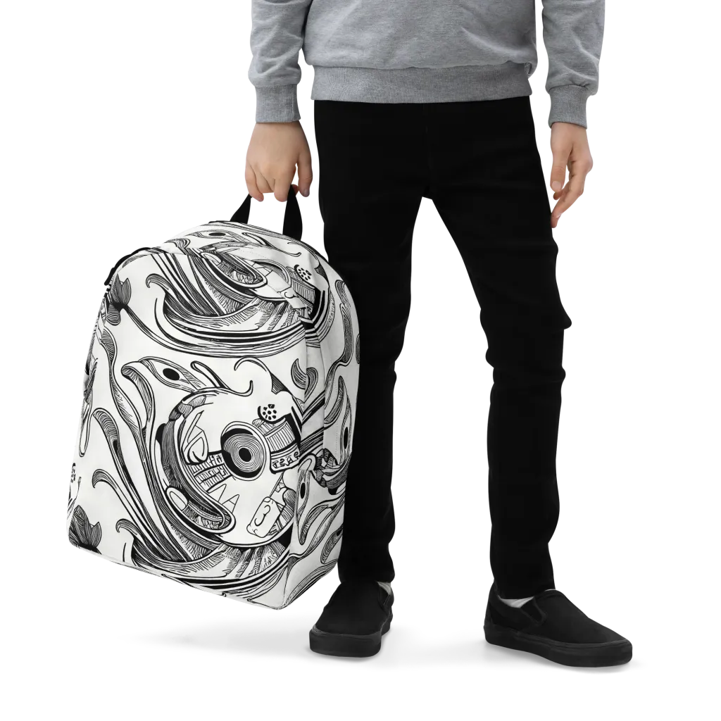 Rhythmic Riddle on Minimalist Backpack — Zoomed-in