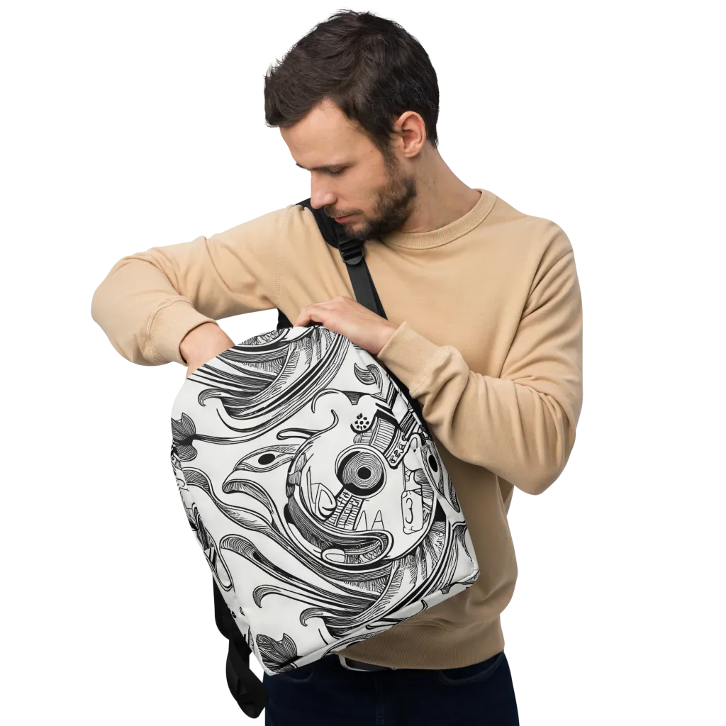 Rhythmic Riddle on Minimalist Backpack — Front