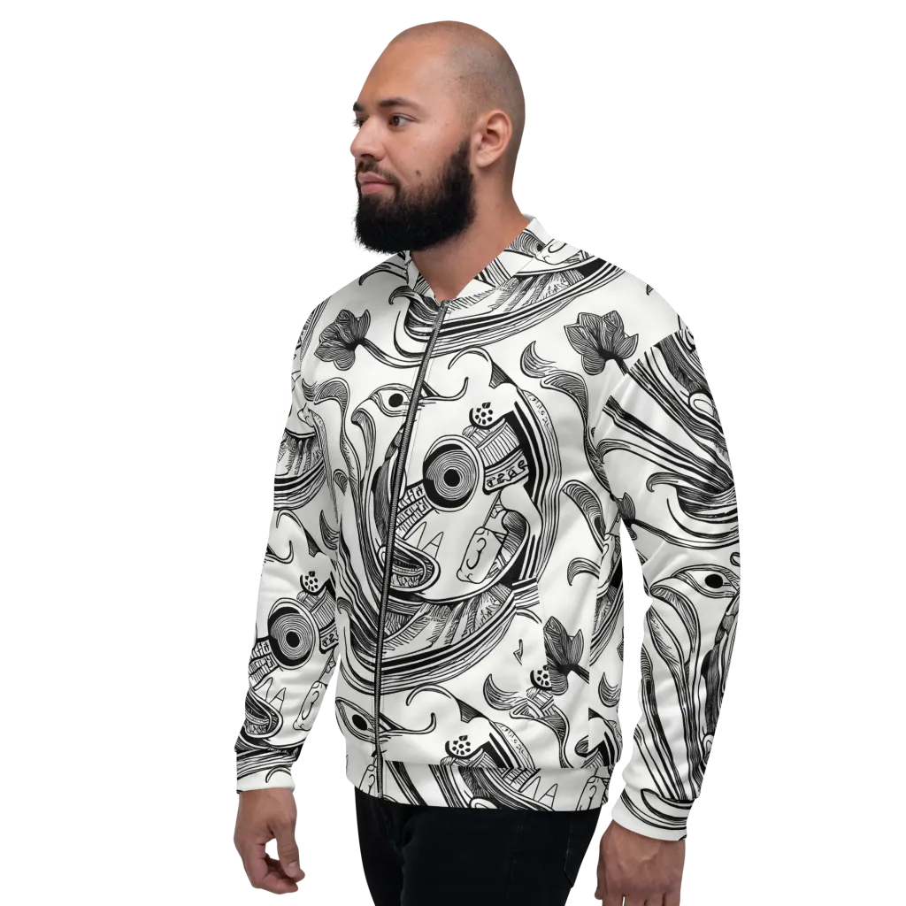 Rhythmic Riddle on Bomber Jacket — Left