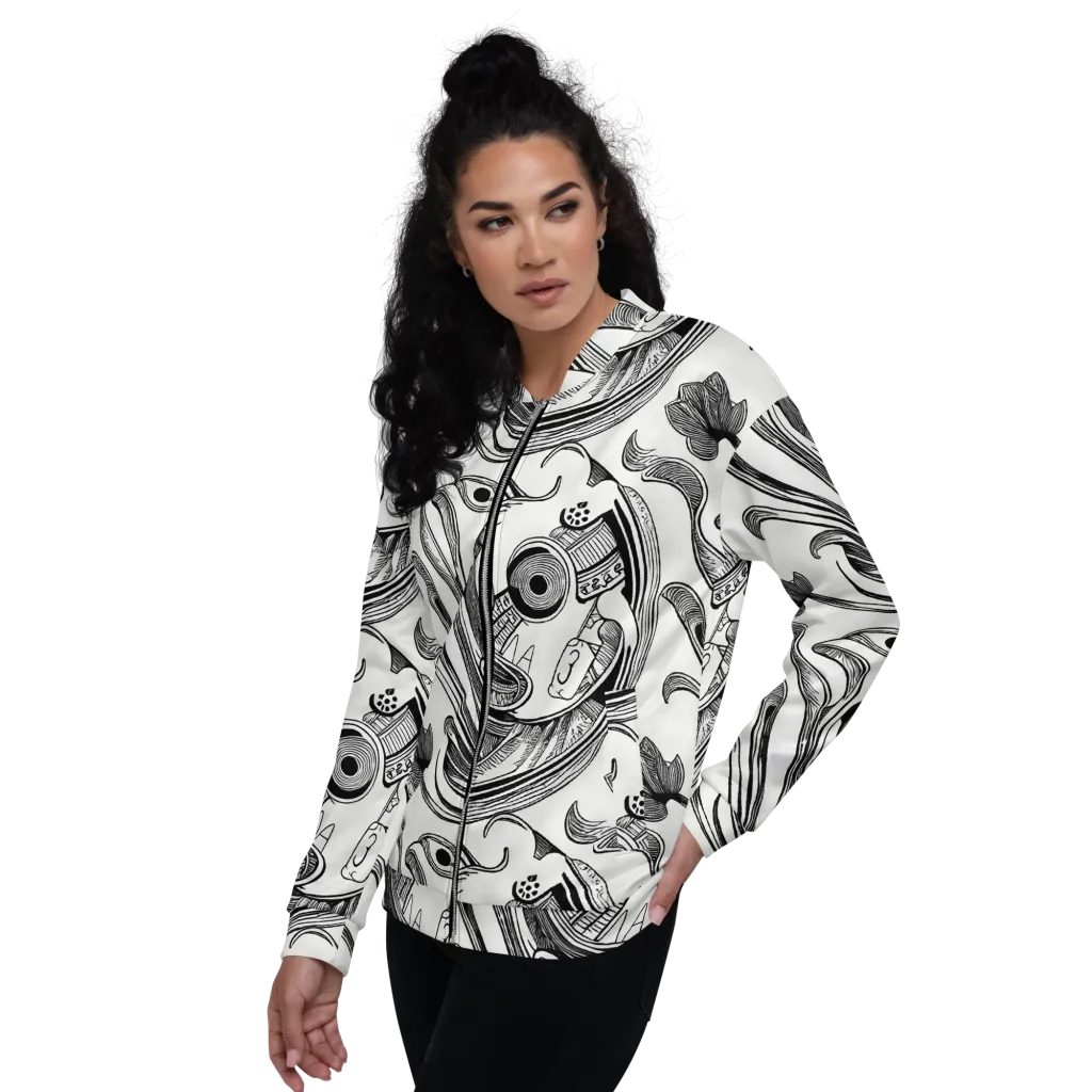 Rhythmic Riddle on Bomber Jacket — Left